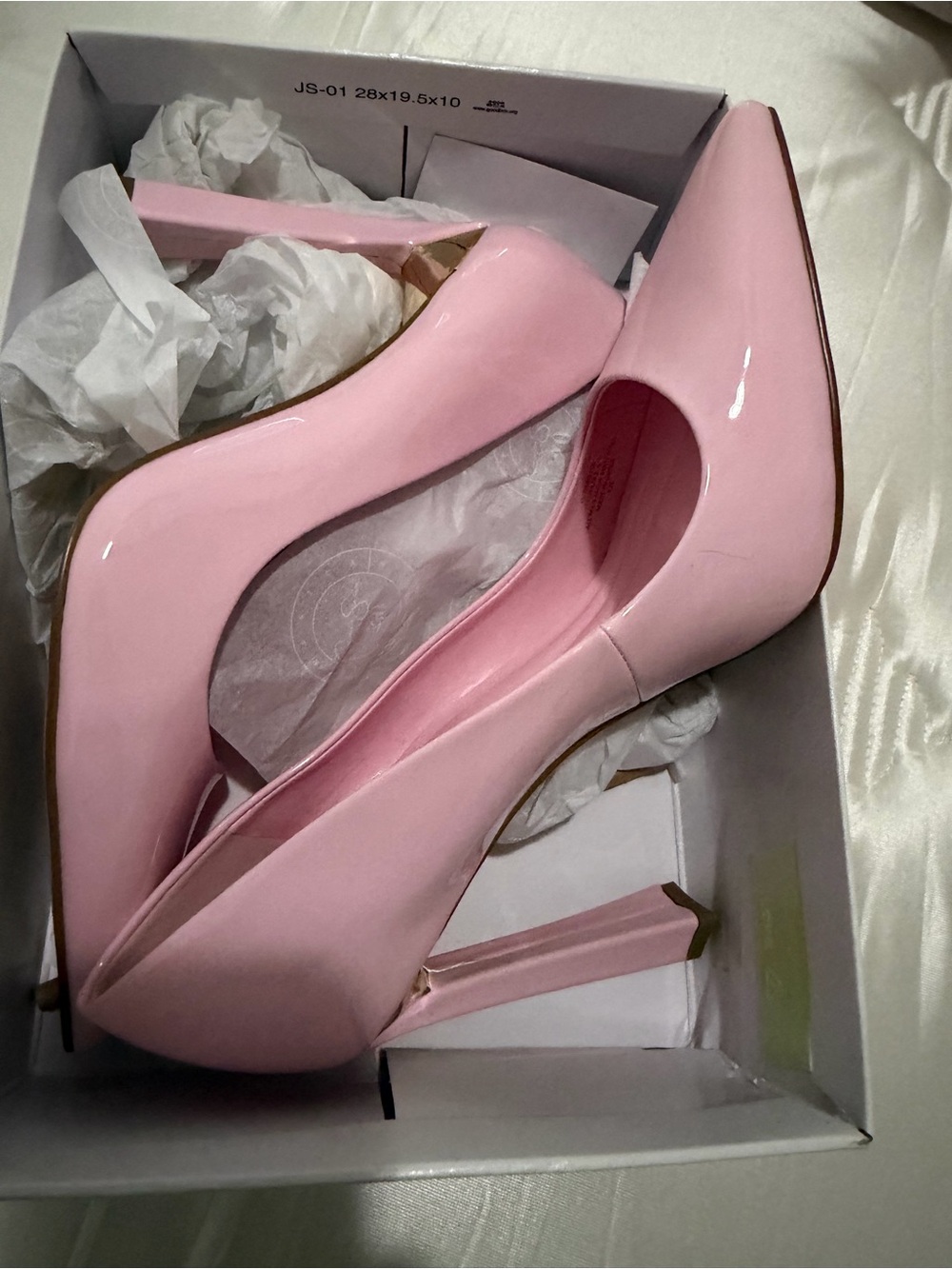 Pink Patent Pointed-Toe High Heels JS Omissia Pink Sugar